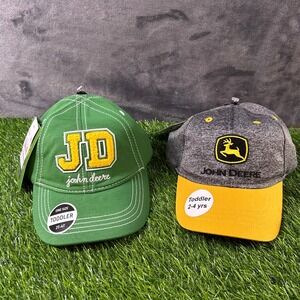 John Deere‎ Toddler Baseball Cap Hat Kids 2-4 Years Adjustable LOT OF 2 NWT